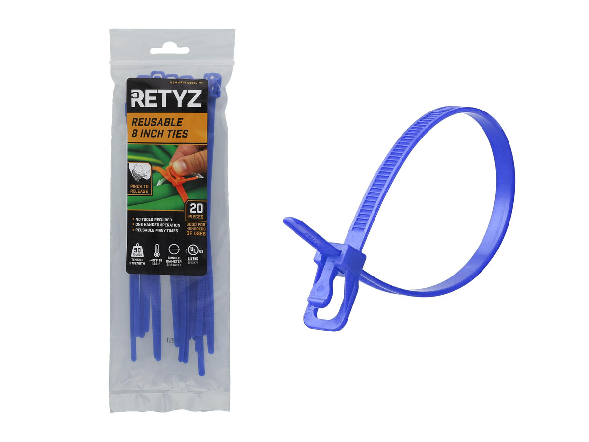 RETYZ Cable Tie EVT-S08BL-HA, 20 Pack