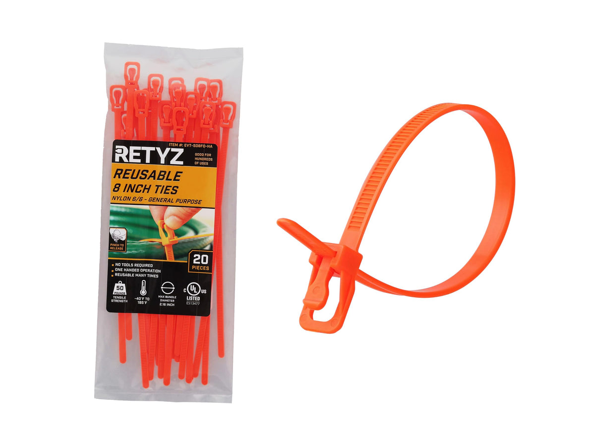 RETYZ Cable Tie EVT-S08FO-HA, 20 Pack