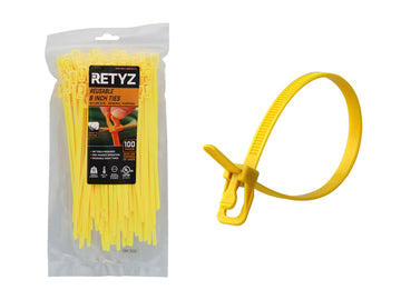 RETYZ Cable Tie EVT-S08YW-TA, 100 Pack
