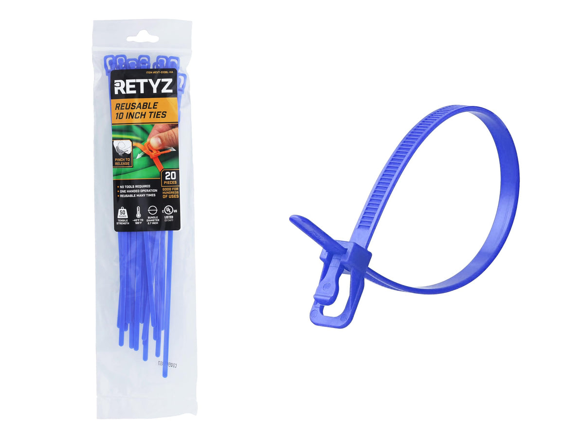RETYZ Cable Tie EVT-S10BL-HA, 20 Pack