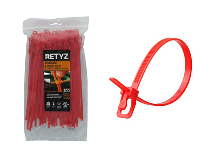 RETYZ Cable Tie EVT-S10RD-TA, 100 Pack