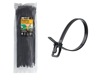 RETYZ Cable Tie EVT-S14BK-TA, 100 Pack