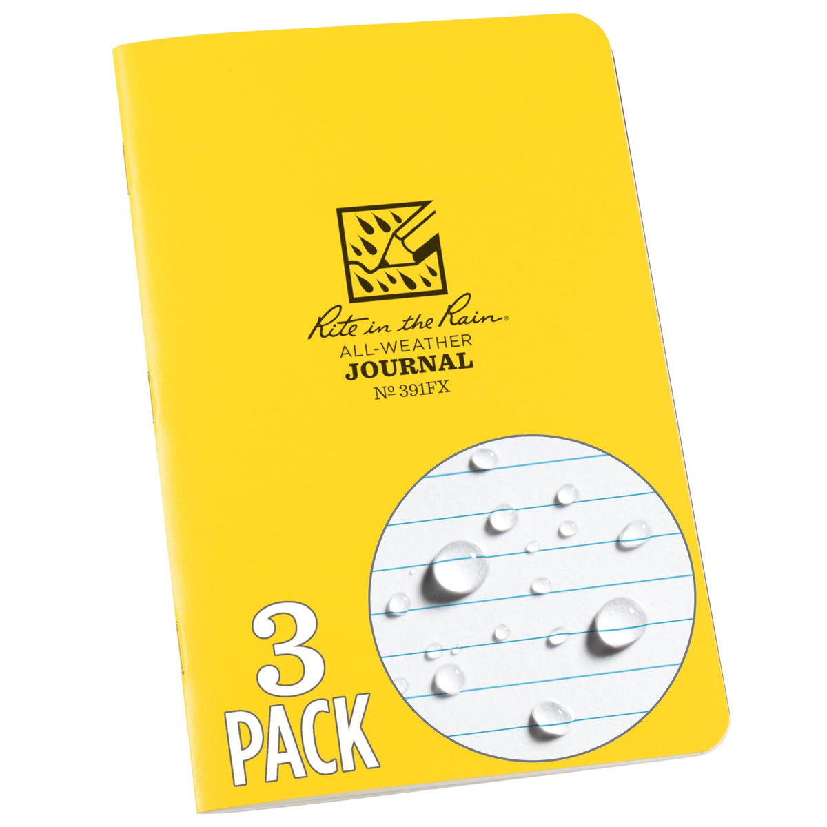 Rite in the Rain Blank Book 391FX, 4.625" x 7", 3 Pack