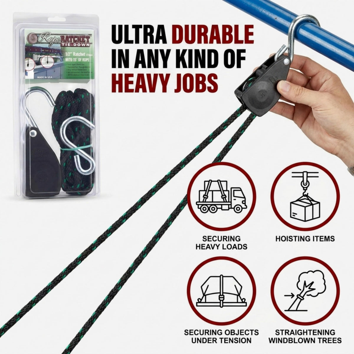 Rope Ratchet Cargo Strap 10035, 15 ft Long – view 4