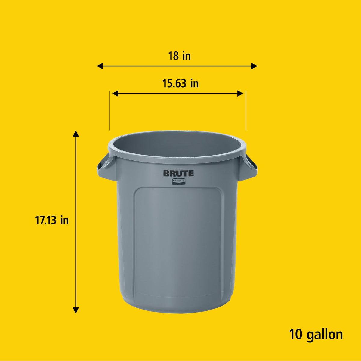 Rubbermaid Commercial Products Trash Can FG261000DGRN, 10 Gallon – view 7