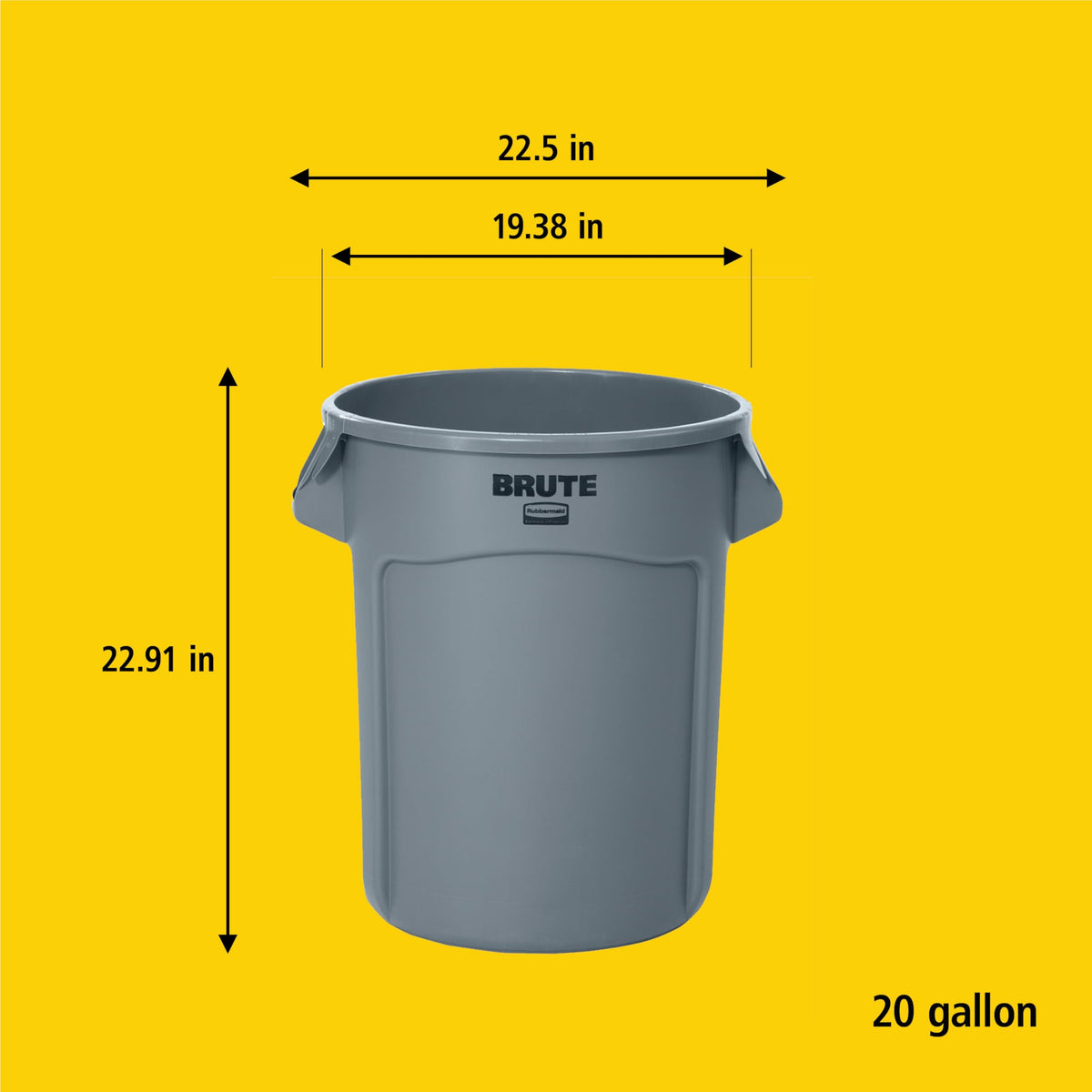 Rubbermaid Commercial Products Trash Can FG262000RED, 20 Gallon – view 8