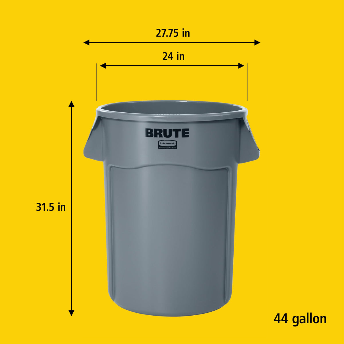 Rubbermaid Commercial Products Trash Can FG264360RED, 44 Gallon – view 7