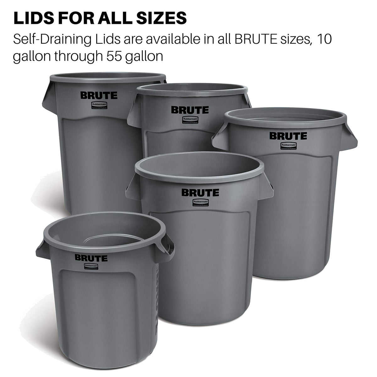 Rubbermaid Commercial Products Container Lid FG264560RED, 44 Gallon – view 5