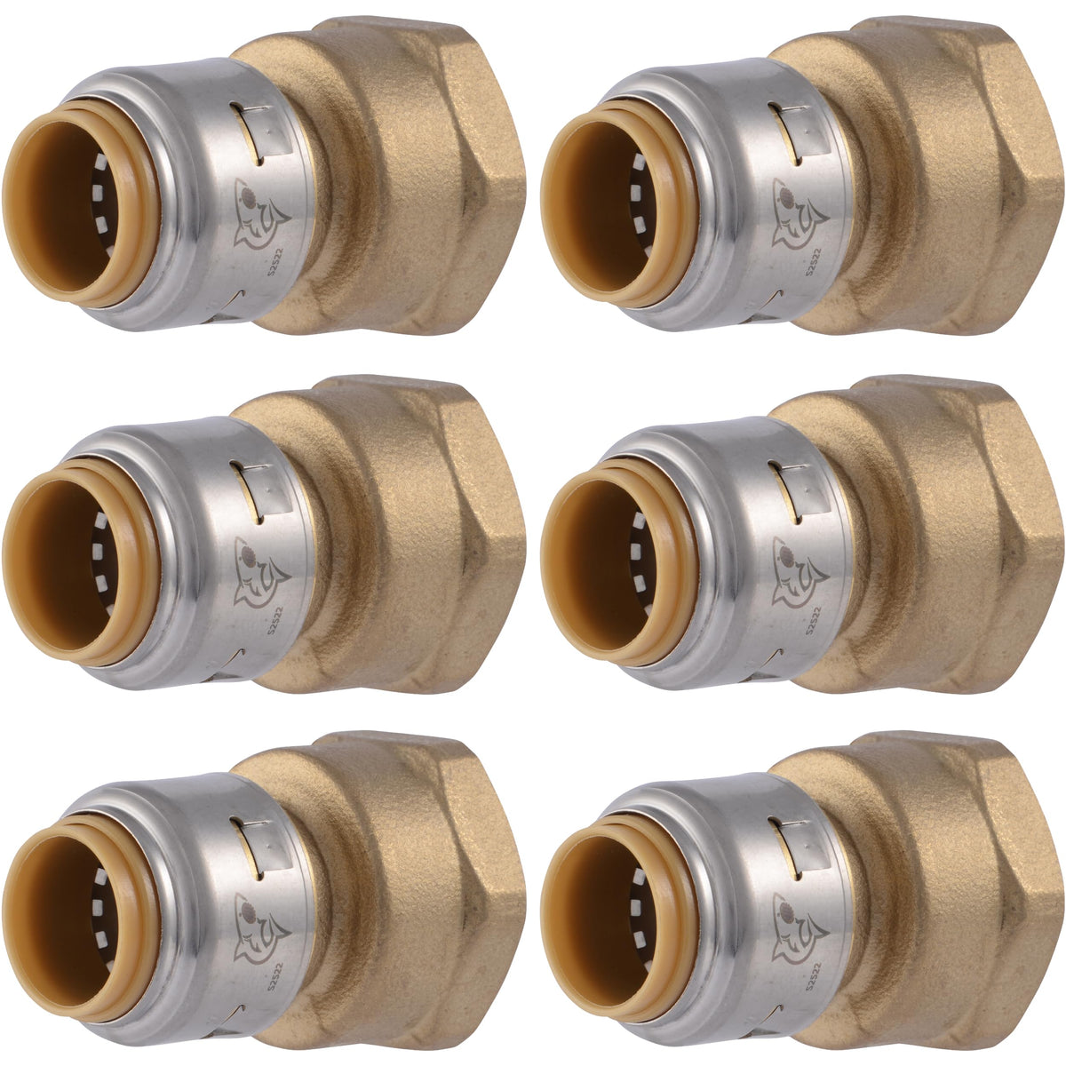 SharkBite Hose Pipe Fitting UR068, 1/2 in. x 3/4 in., 6 Pack