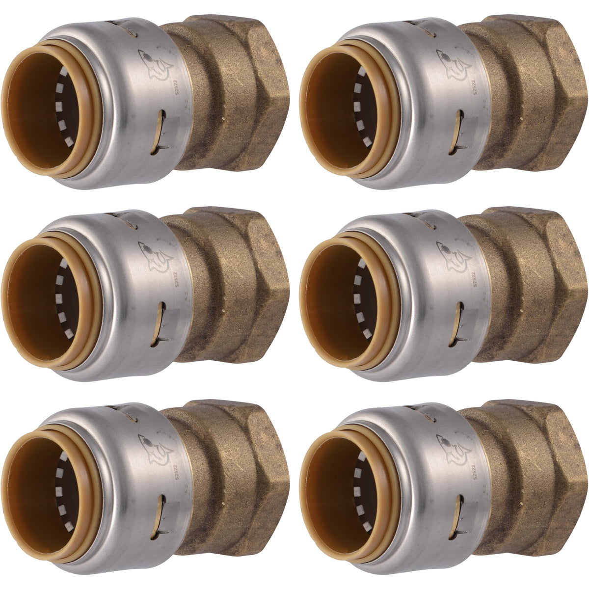 SharkBite Hose Pipe Fitting UR088, 3/4 in. PTC x 3/4 in. FNPT, 6 Pack