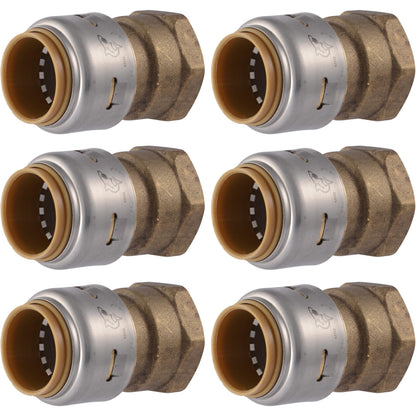 SharkBite Hose Pipe Fitting UR088, 3/4 in. PTC x 3/4 in. FNPT, 6 Pack