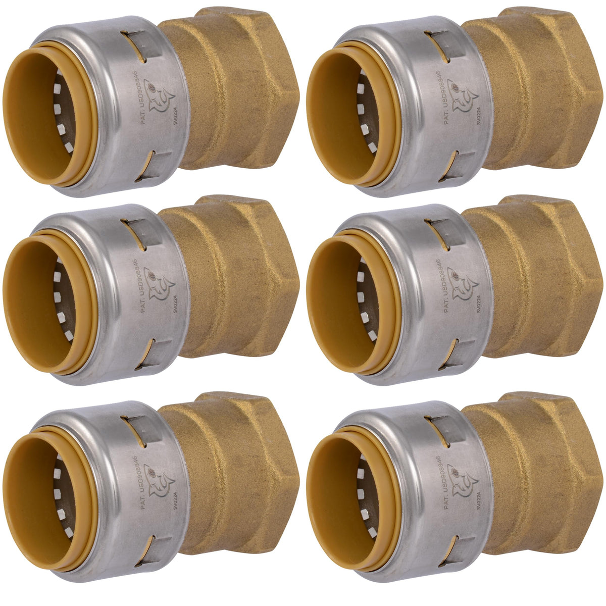 SharkBite Hose Pipe Fitting UR094, 1 in. PTC x 1 in. FNPT, 6 Pack