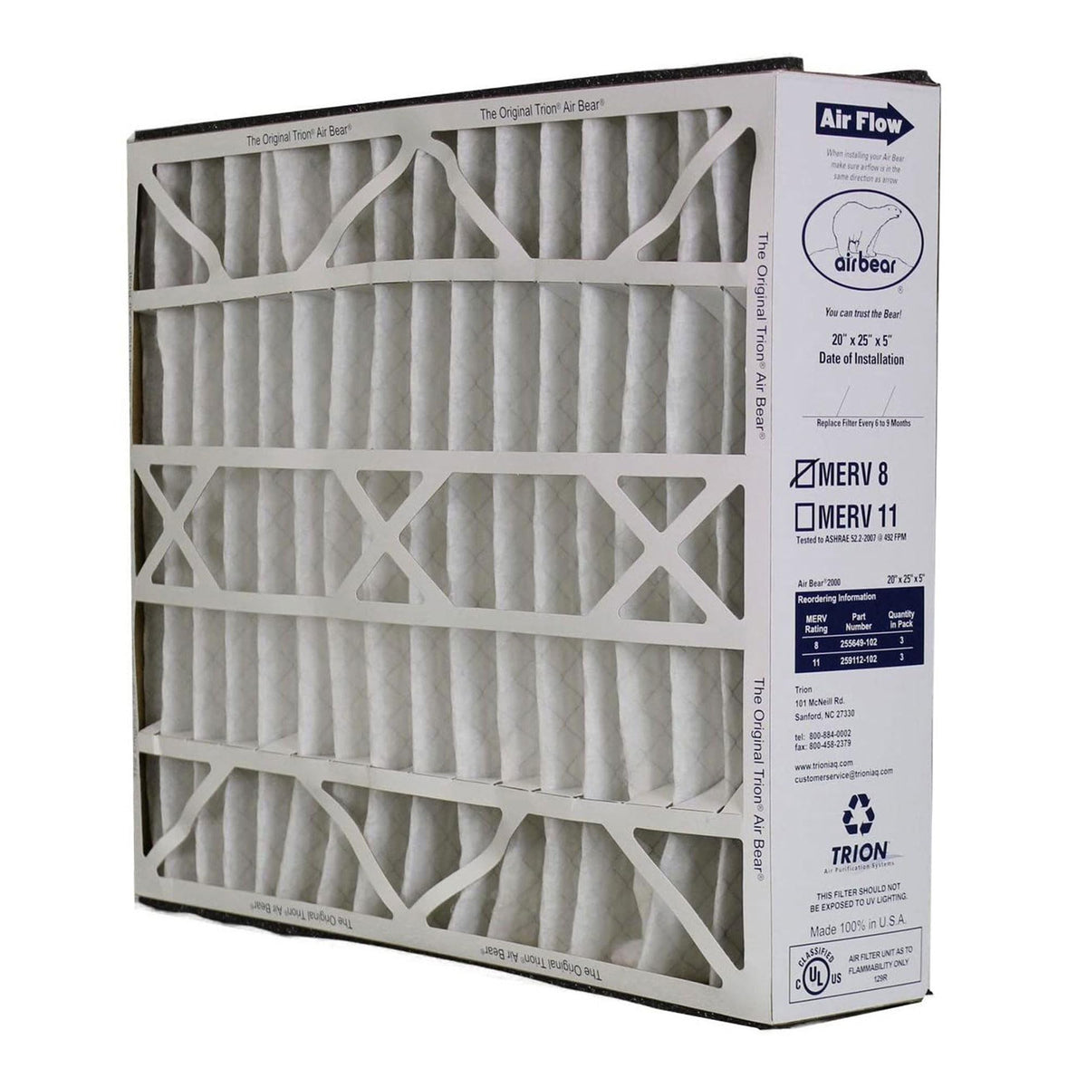 Trion Hvac Air Filter 255649-102, 20" x 25" x 5", 3 Count – view 7