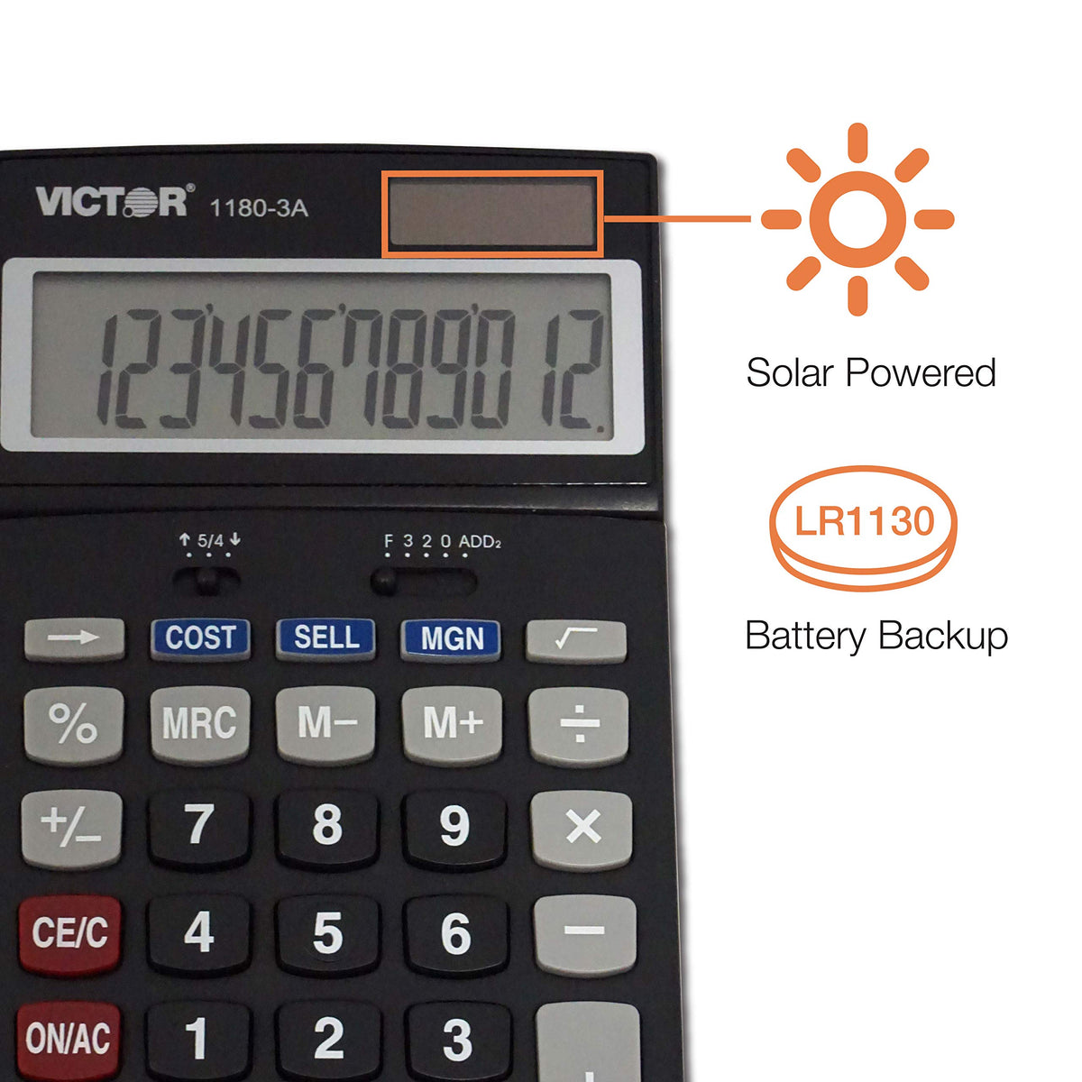 Victor Calculator 1180-3A, 1.1" x 4" x 6.5" – view 7