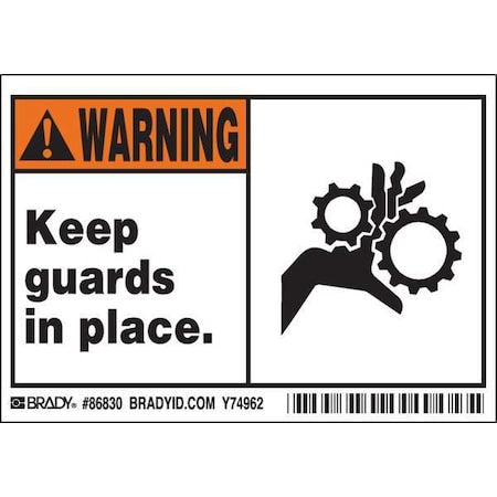 Brady Safety Sign 86830 - product photo 1