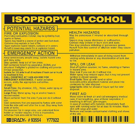Brady Safety Sign 93554 - product photo 1