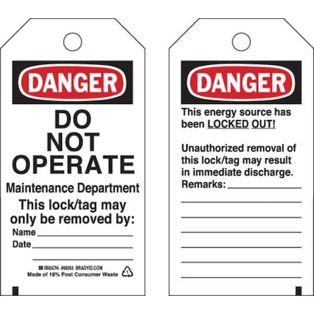 Brady Safety Sign 65503 - product photo 1