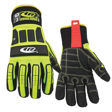 Ringers Gloves 297-12 Kevloc(r) Palm, 2XL, High-Visibility Yellow/Red, Pair