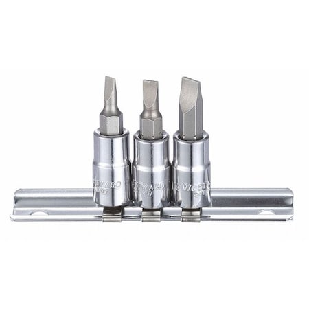 Westward 54TN95 Socket Bit Set, SAE, 8 pcs
