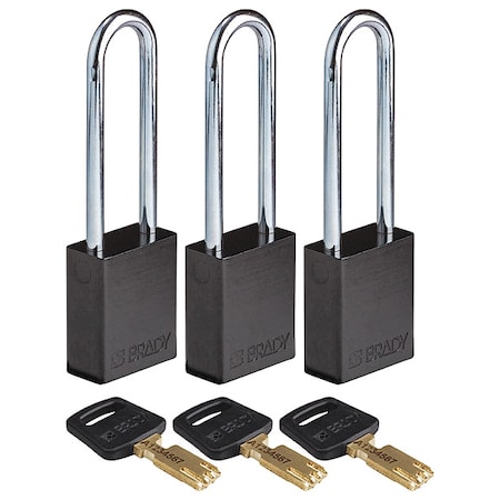Brady Safety Equipment ALU-BLK-76ST-KA3PK - product photo 1