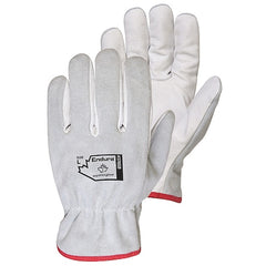 Superior Glove 378SB-S Leather Drivers Gloves, Safety, White