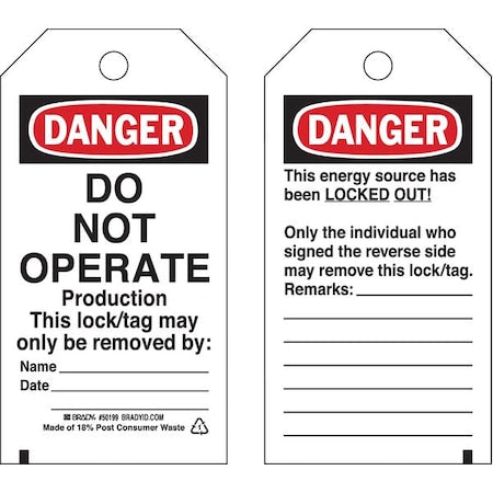 Brady Safety Sign 50199 - product photo 1