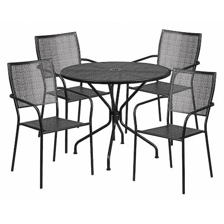 Flash Furniture Outdoor Furniture CO-35RD-02CHR4-BK-GG - product photo 1