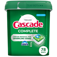 Cascade SPPPOA066638 Commercial Dishwasher Detergent, 78 Count