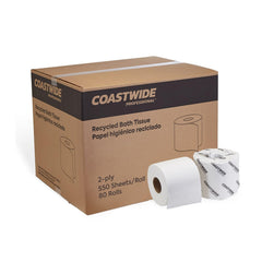 COASTWIDE Toilet Paper CW21989, 550 Sheets per Roll, 80 Count