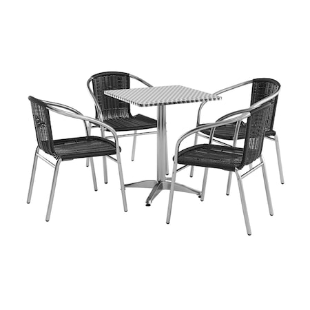 Flash Furniture Kitchen Furniture TLH-ALUM-24SQ-020BKCHR4-GG - product photo 1