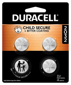 DURACELL Button Cell Battery, 4 Count (DURDL2032B4PK)