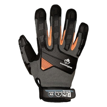 Superior Glove MXTAXVB-L Mechanics Style Gloves, Gray, Pair