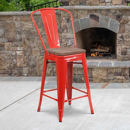 Flash Furniture Kitchen Furniture CH-31320-24GB-RED-WD-GG - product photo 1