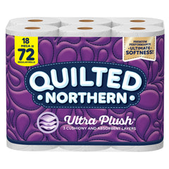 Quilted Northern 874685 Bathroom Tissue, 18 Rolls (284 Sheets each), Pack of 18