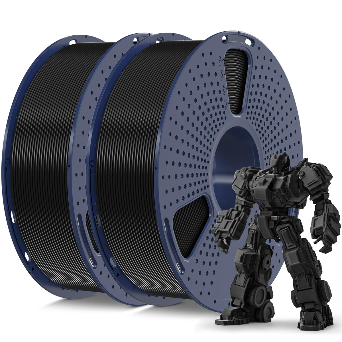 SUNLU Thermoplastic Filament PLA Plus 3D Filament SL-BK/BK, 2 kg