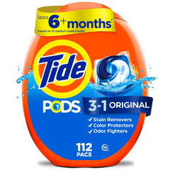 Tide 80367560 Laundry Detergent Pacs Tablet, 112 Count
